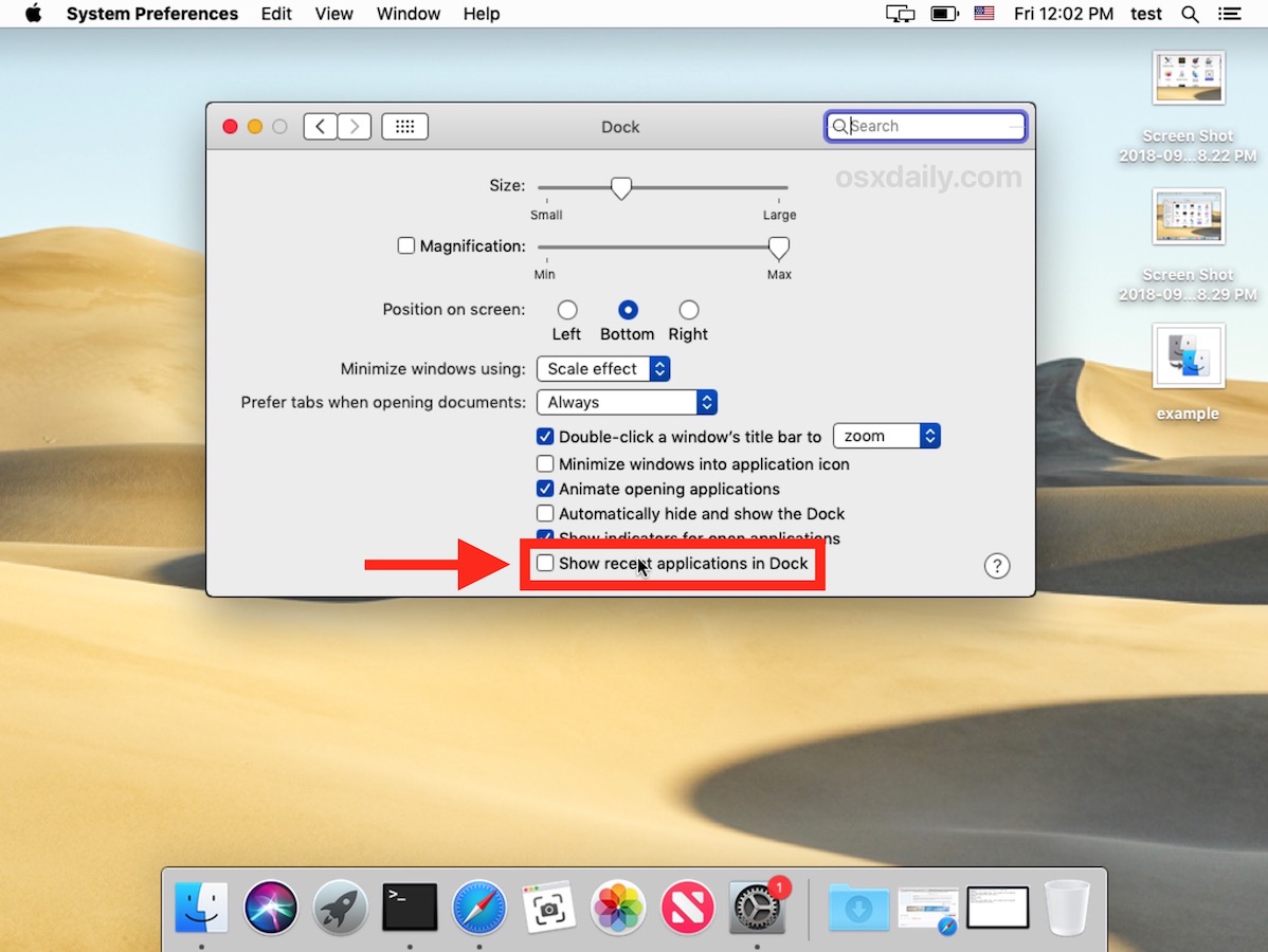 Macos high sierra does not show docking options for applications 2017